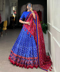 Trendy Royal Blue navratri lehenga choli , Leheriya lehenga choli for women in USA - ReadyToWearshop