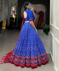 Trendy Royal Blue navratri lehenga choli , Leheriya lehenga choli for women in USA - ReadyToWearshop