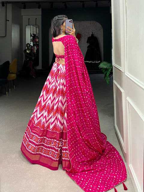 Pink Silk lehenga Choli For women with Dupatta in USA - ReadyToWearshop