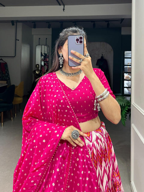 Pink Silk lehenga Choli For women with Dupatta in USA - ReadyToWearshop