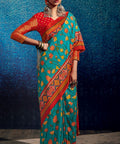 Sky blue beautiful Indian saree with blouse in ,USA Perfect for Indian wedding or party wear for women - ReadyToWearshop
