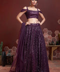 Splendid Purpel Party wear Heavy Lehenga Choli for Women with Dupatta Sequence Lehenga Choli In USA - ReadyToWearshop