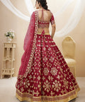 Stunning Red Wedding wear Heavy Lehenga Choli for Women with Dupatta Sequence Lehenga Choli In USA - ReadyToWearshop