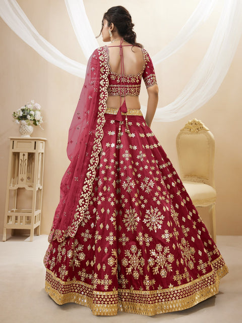 Stunning Red Wedding wear Heavy Lehenga Choli for Women with Dupatta Sequence Lehenga Choli In USA - ReadyToWearshop
