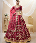 Stunning Red Wedding wear Heavy Lehenga Choli for Women with Dupatta Sequence Lehenga Choli In USA - ReadyToWearshop