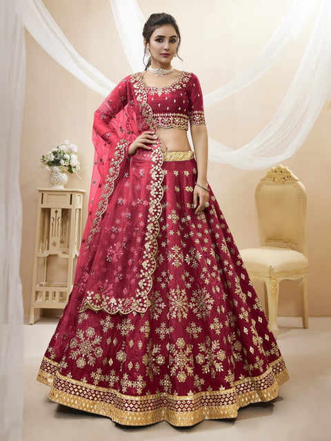 Stunning Red Wedding wear Heavy Lehenga Choli for Women with Dupatta Sequence Lehenga Choli In USA - ReadyToWearshop