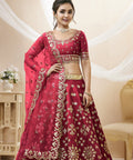 Stunning Red Wedding wear Heavy Lehenga Choli for Women with Dupatta Sequence Lehenga Choli In USA - ReadyToWearshop