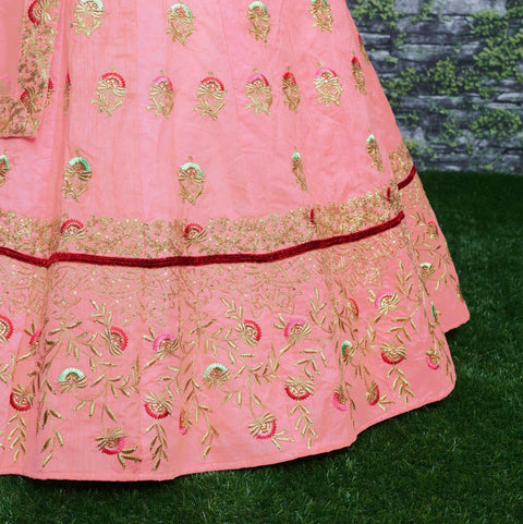 Take the route of elegance with this splendid ensemble in pastel. Color, material & work Lehenga choli for women - ReadyToWearshop