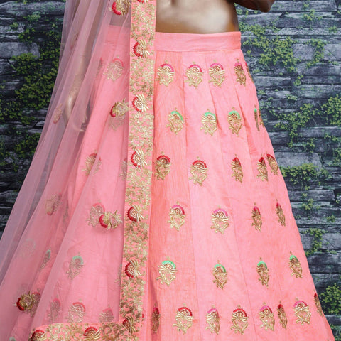 Take the route of elegance with this splendid ensemble in pastel. Color, material & work Lehenga choli for women - ReadyToWearshop