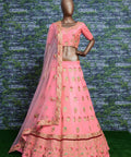 Take the route of elegance with this splendid ensemble in pastel. Color, material & work Lehenga choli for women - ReadyToWearshop