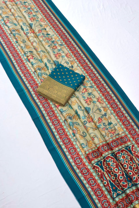 Teal Blue beautiful Indian saree with blouse in ,USA Perfect for Indian wedding or party wear for women - ReadyToWearshop