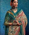 Teal Blue beautiful Indian saree with blouse in ,USA Perfect for Indian wedding or party wear for women - ReadyToWearshop