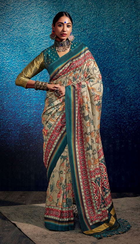 Teal Blue beautiful Indian saree with blouse in ,USA Perfect for Indian wedding or party wear for women - ReadyToWearshop