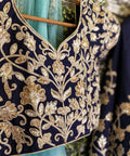 The Navy Blue Lehenga set is Adorned with Colourful Resham Embroidery on the Blouse and Lehenga for women. - ReadyToWearshop