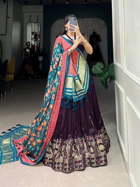 Traditional Grace with a Touch of Sparkle Gaji Silk Lehenga choli For Women - ReadyToWearshop