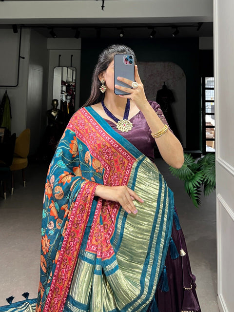 Traditional Grace with a Touch of Sparkle Gaji Silk Lehenga choli For Women - ReadyToWearshop