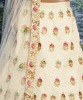 white elegance with this splendid ensemble in pastel color lehenga choli for women in wedding - ReadyToWearshop