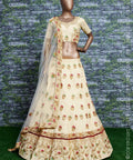 white elegance with this splendid ensemble in pastel color lehenga choli for women in wedding - ReadyToWearshop