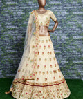 white elegance with this splendid ensemble in pastel color lehenga choli for women in wedding - ReadyToWearshop