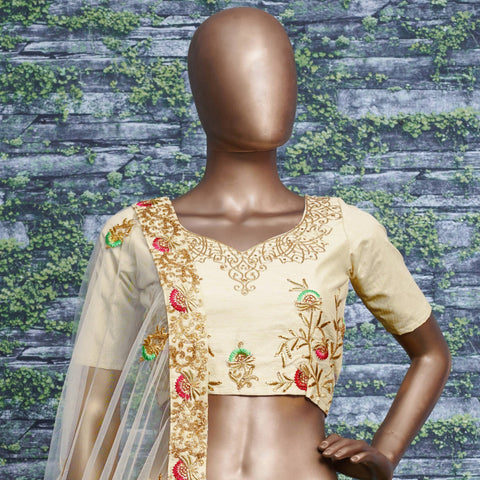 white elegance with this splendid ensemble in pastel color lehenga choli for women in wedding - ReadyToWearshop