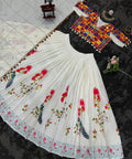 White Elegant Rayon New Navratri Collection Lehenga Choli With Full Heavy Embroidery Sequence Work Lehenga choli For Women - ReadyToWearshop