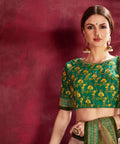 Cream And Green Traditional fancy lehenga Choli for women In Wedding Occasion with Dupatta in USA - ReadyToWearshop