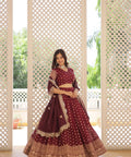 Wine Enchanting and vibrant, our Dayble Viscose Jacquard lehenga set is perfect for Any Occasions - ReadyToWearshop