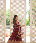 Wine Enchanting and vibrant, our Dayble Viscose Jacquard lehenga set is perfect for Any Occasions - ReadyToWearshop