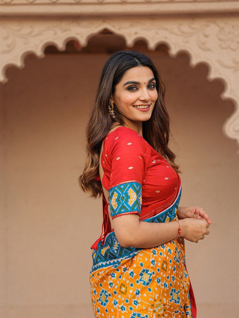 Yellow beautiful women collection houses some of our most ethereal designs that detailed patola print - ReadyToWearshop