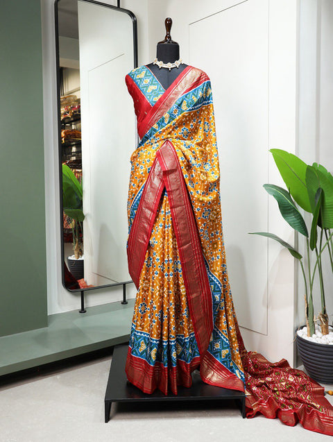 Yellow beautiful women collection houses some of our most ethereal designs that detailed patola print - ReadyToWearshop