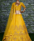Yellow Flaunt your simple and pretty look with this hypnotic colored lehenga choli For Women - ReadyToWearshop