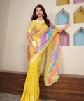 Yellow Indian saree with blouse in USA, Perfect for Indian wedding partywear sequins saree - ReadyToWearshop