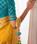 Yellow Indian saree with blouse in USA, Perfect for Indian wedding partywear sequins saree - ReadyToWearshop