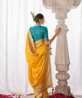 Yellow Indian saree with blouse in USA, Perfect for Indian wedding partywear sequins saree - ReadyToWearshop