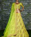 Yellow Wedding wear Heavy Lehenga Choli for Women with Dupatta Sequence Lehenga Choli In USA - ReadyToWearshop