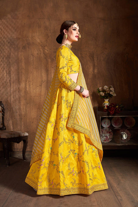 Trendy Yellow fancy lehenga Choli for women with Dupatta in USA - ReadyToWearshop