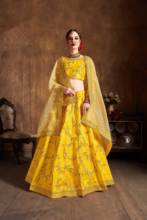 Trendy Yellow fancy lehenga Choli for women with Dupatta in USA - ReadyToWearshop