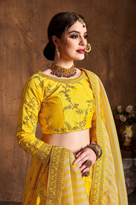 Trendy Yellow fancy lehenga Choli for women with Dupatta in USA - ReadyToWearshop